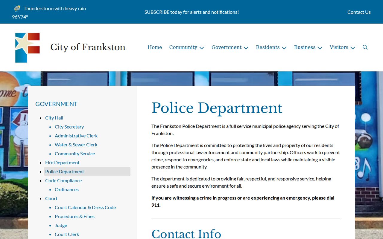 Frankston warrant records and official police contact for call verification